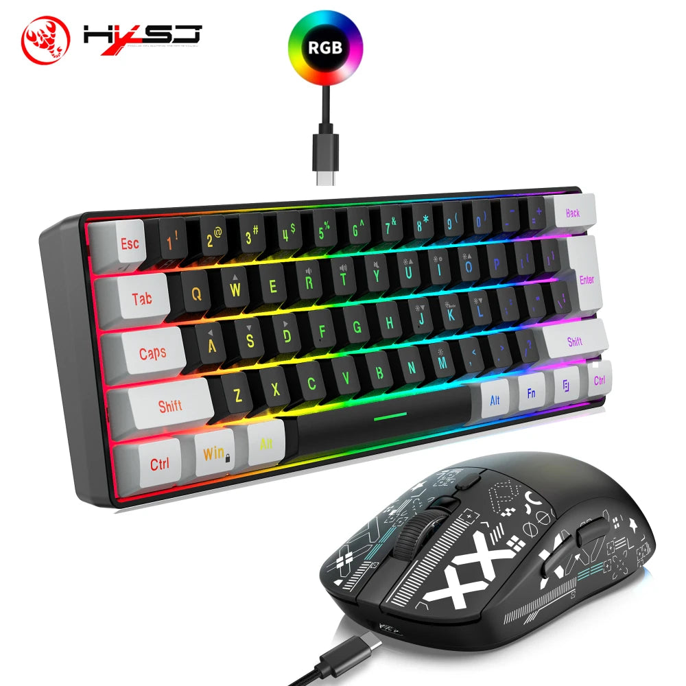 Compact RGB Gaming Keyboard and Mouse Set