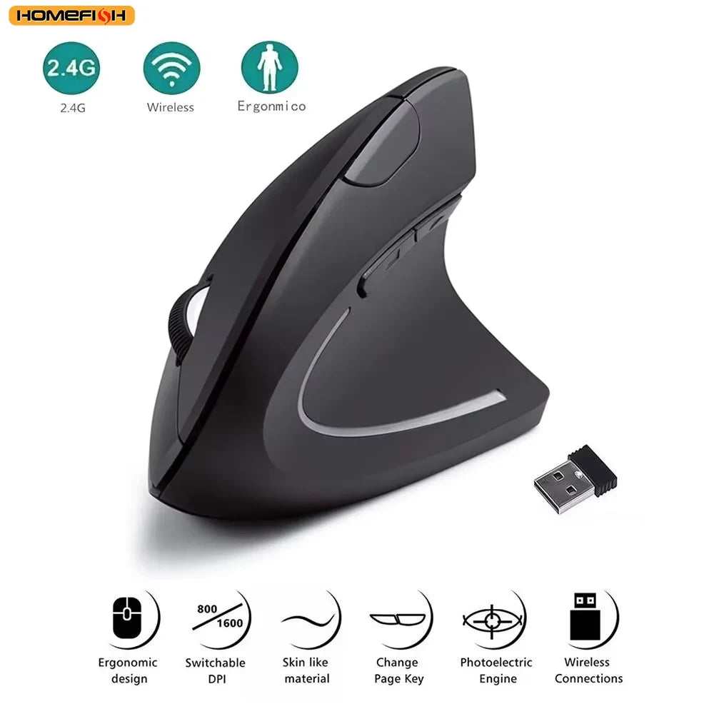 Ergonomic Vertical Wireless Mouse
