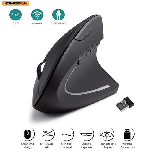 Ergonomic Vertical Wireless Mouse